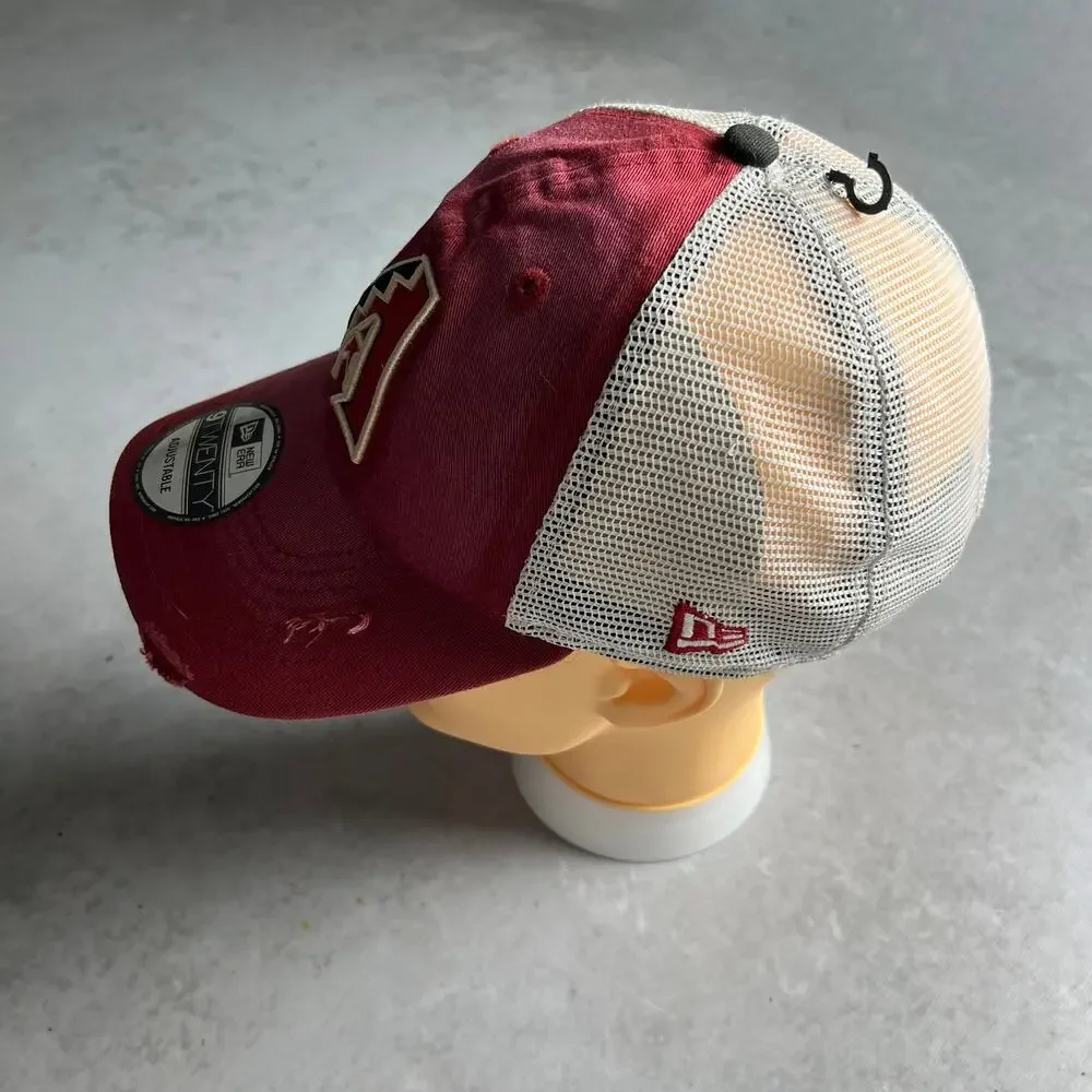 Arizona Diamondbacks MLB Cap Mesh Snap Back Baseball Adjustable Red Distressed